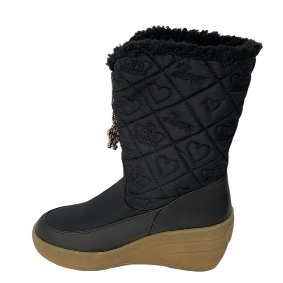 JUICY COUTURE Boots Quilted Snow Flurry Snowflake Wedges Size 6 - Picture 7 of 13